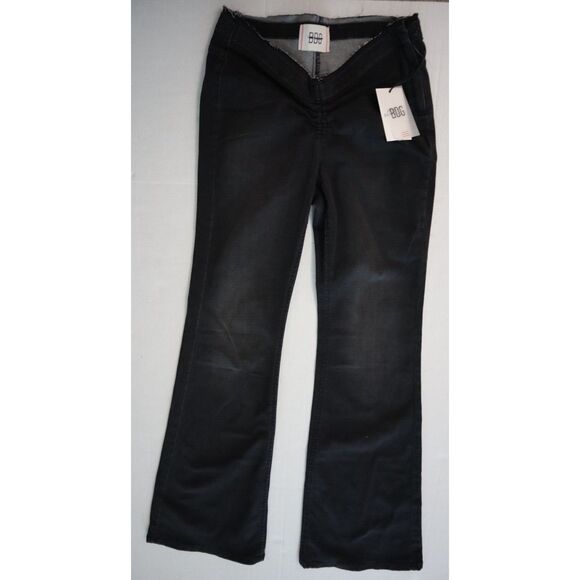 BDG x Urban Outfitters OB1496287 Women's Sz 27 Black Ruched Dipped V Flare Jeans - Picture 1 of 10